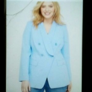 COPY - LANE BRYANT BLUE LILAC MODERN STRETCH BLAZ…